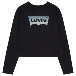 тениска,детски,тениски,levi´s,®,meet,and,greet,glitter,long,sleeve,t,shirt,caviar,(black)