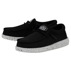 Обувки Hey dude Wally Slub Canvas boat shoes - Black (Black) обувки,мъжки,обувки,дамски,обувки,hey,dude,wally,slub,canvas,boat,shoes,black,(black)