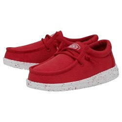 Обувки Hey dude Wally Slub Canvas boat shoes - Red (Red) обувки,мъжки,обувки,дамски,обувки,hey,dude,wally,slub,canvas,boat,shoes,red,(red)
