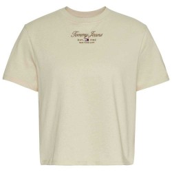 тениска,дамски,тениски,tommy,jeans,cls,essential,logo,2+,short,sleeve,t,shirt,beige