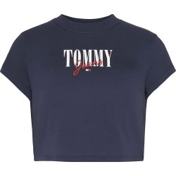 тениска,дамски,тениски,tommy,jeans,crp,essential,logo,1+,short,sleeve,t,shirt,black