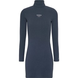 дънки,дамски,поли,и,рокли,tommy,jeans,turtle,ess,logo,long,sleeve,dress,blue