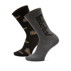 чорапи,мъжки,чорапи,timberland,all,over,print,boot,crew,socks,2,pairs,multicolor,(black)