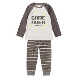 пижама,детски,пижами,boboli,long,sleeve,pyjama,white,grey,(steel)