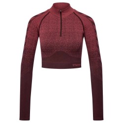 блуза,дамски,блузи,hummel,mt,fade,seamless,half,zip,sweatshirt,red