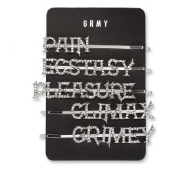 хигиена,аксесоари,grimey,set,westbound,hair,clips,black,(silver)