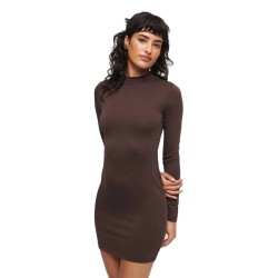 блуза,с,дълъг,ръкав,дамски,поли,и,рокли,superdry,mock,neck,jersey,long,sleeve,short,dress,brown