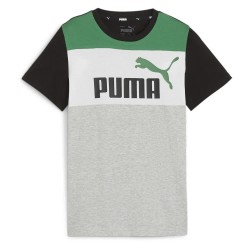 тениска,детски,тениски,puma,ess,block,short,sleeve,t,shirt,grey,(archive,green)