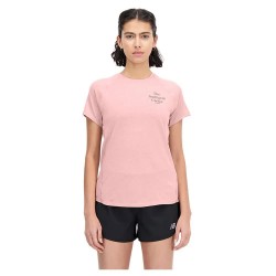 Тениска New balance Printed Impact Run short sleeve T-shirt - Pink (Pink Moon Heather) тениска,дамски,тениски,new,balance,printed,impact,run,short,sleeve,t,shirt,pink,(pink,moon,heather)