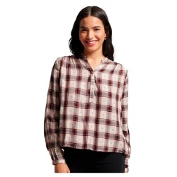 дамски,блузи,дамски,ризи,superdry,check,long,sleeve,blouse,brown