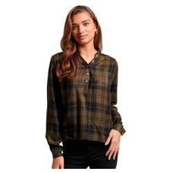 дамски,блузи,дамски,ризи,superdry,check,long,sleeve,blouse,brown,(lurex,grey)
