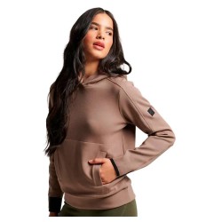 суичър,дамски,блузи,superdry,code,tech,relaxed,hoodie,fossil,brown,(brown)