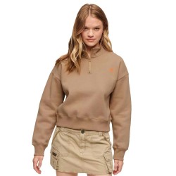 блуза,дамски,блузи,superdry,essential,half,zip,sweatshirt,pyramid,sands,brown,(brown)
