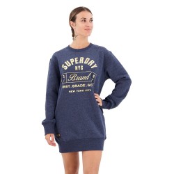 рокля,дамски,поли,и,рокли,superdry,luxe,metallic,logo,long,sleeve,short,dress,blue