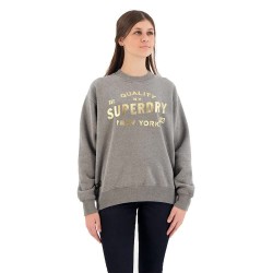 блуза,дамски,блузи,superdry,luxe,metallic,logo,sweatshirt,grey