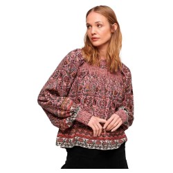 тениска,дамски,тениски,superdry,printed,smock,long,sleeve,t,shirt,pink