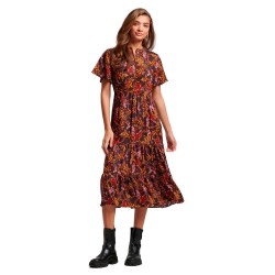рокля,дамски,поли,и,рокли,superdry,printed,tiered,short,sleeve,midi,dress,brown