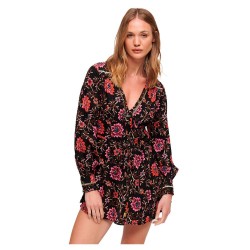 рокля,дамски,поли,и,рокли,superdry,printed,v,tea,long,sleeve,short,dress,multicolor