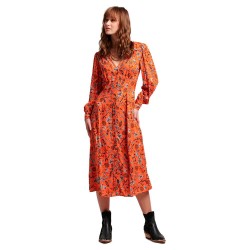 рокля,дамски,поли,и,рокли,superdry,printed,v,tea,short,sleeve,midi,dress,orange