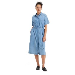рокля,дамски,поли,и,рокли,dockers,t2,button,front,short,sleeve,short,dress,blue