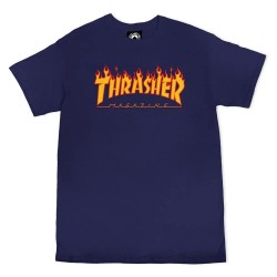тениска,мъжки,тениски,thrasher,flame,short,sleeve,t,shirt,navy,(orange)