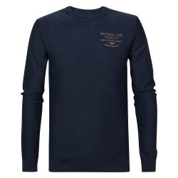 блуза,мъжки,пуловери,petrol,industries,233,round,neck,sweater,blue