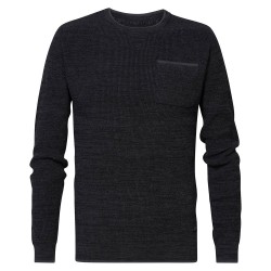 блуза,мъжки,пуловери,petrol,industries,242,round,neck,sweater,black
