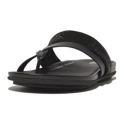 дамски,сандали,и,чехли,fitflop,gracie,crystal,leather,strappy,toe,post,slides,black