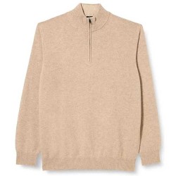 блуза,мъжки,пуловери,hackett,hm703022,half,zip,sweater,tan,brown,(beige)