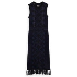рокля,дамски,поли,и,рокли,scotch,&,soda,fringe,hem,sleeveless,midi,dress,blue,(night)