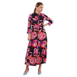 рокля,дамски,поли,и,рокли,yas,fima,long,sleeve,midi,dress,multicolor