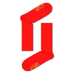 чорапи,мъжки,чорапи,happy,socks,hs604,r,solid,rib,socks,red,(multicolor)