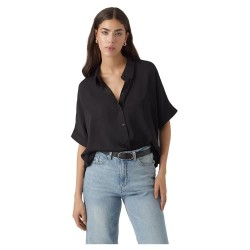 риза,с,къс,ръкав,дамски,блузи,дамски,ризи,vero,moda,katrine,short,sleeve,shirt,black