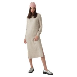 рокля,дамски,поли,и,рокли,vero,moda,lefile,long,sleeve,midi,dress,beige,(birch,detail,w.,melange)