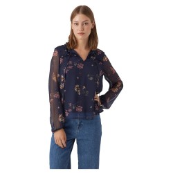 сако,дамски,блузи,дамски,ризи,vero,moda,milla,long,sleeve,blouse,navy,blazer,aop,sallie,(blue)