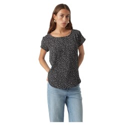 тениска,дамски,тениски,vero,moda,saki,short,sleeve,t,shirt,black,aop,white,tiny,dots,(black)