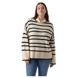 блуза,дамски,пуловери,дамски,плетени,дрехи,vero,moda,curve,saba,sweater,beige,(birch,stripes,w,black)
