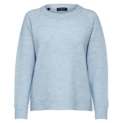 блуза,дамски,пуловери,дамски,плетени,дрехи,selected,lulu,sweater,cashmere,blue,detail,melange,(blue)