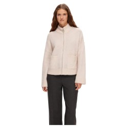 блуза,дамски,пуловери,дамски,плетени,дрехи,selected,sia,full,zip,sweater,birch,detail,melange,(beige)