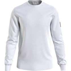тениска,мъжки,тениски,calvin,klein,jeans,badge,waffle,long,sleeve,t,shirt,white,(bright,white)