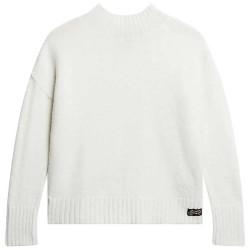 Блуза Superdry Essential high neck sweater - White (Ecru) блуза,дамски,пуловери,дамски,плетени,дрехи,superdry,essential,high,neck,sweater,white,(ecru)