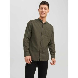 риза,с,дълъг,ръкав,мъжки,ризи,jack,&,jones,band,melange,long,sleeve,shirt,rosin,(green)