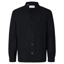 мъжки,якета,selected,mads,linen,overshirt,black