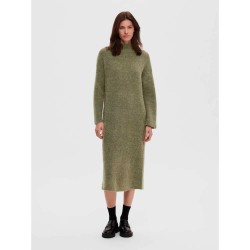рокля,дамски,поли,и,рокли,selected,maline,long,sleeve,dress,dusky,green,detail,melange,(green)