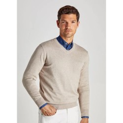 блуза,мъжки,пуловери,façonnable,cosilk,v,neck,sweater,light,beige