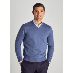 блуза,мъжки,пуловери,façonnable,cosilk,v,neck,sweater,blue