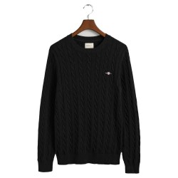 блуза,мъжки,пуловери,gant,cable,sweater,black