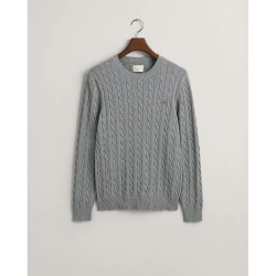 блуза,мъжки,пуловери,gant,cable,sweater,grey,melange,(grey)