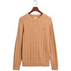 блуза,мъжки,пуловери,gant,cable,sweater,khaki,mel,(beige)