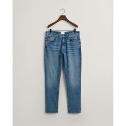 дънки,мъжки,панталони,gant,slim,fit,jeans,blue,(mid,blue,worn,in)